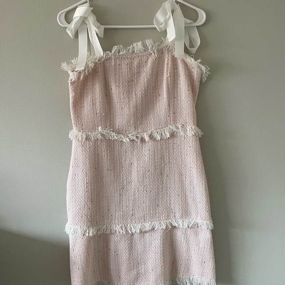 Elegant Pink Tweet Dress - Picture 5 of 5